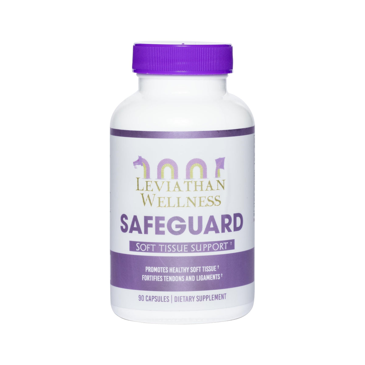 Leviathan Wellness Safeguard bottle-front for joint support in active lifestyles.