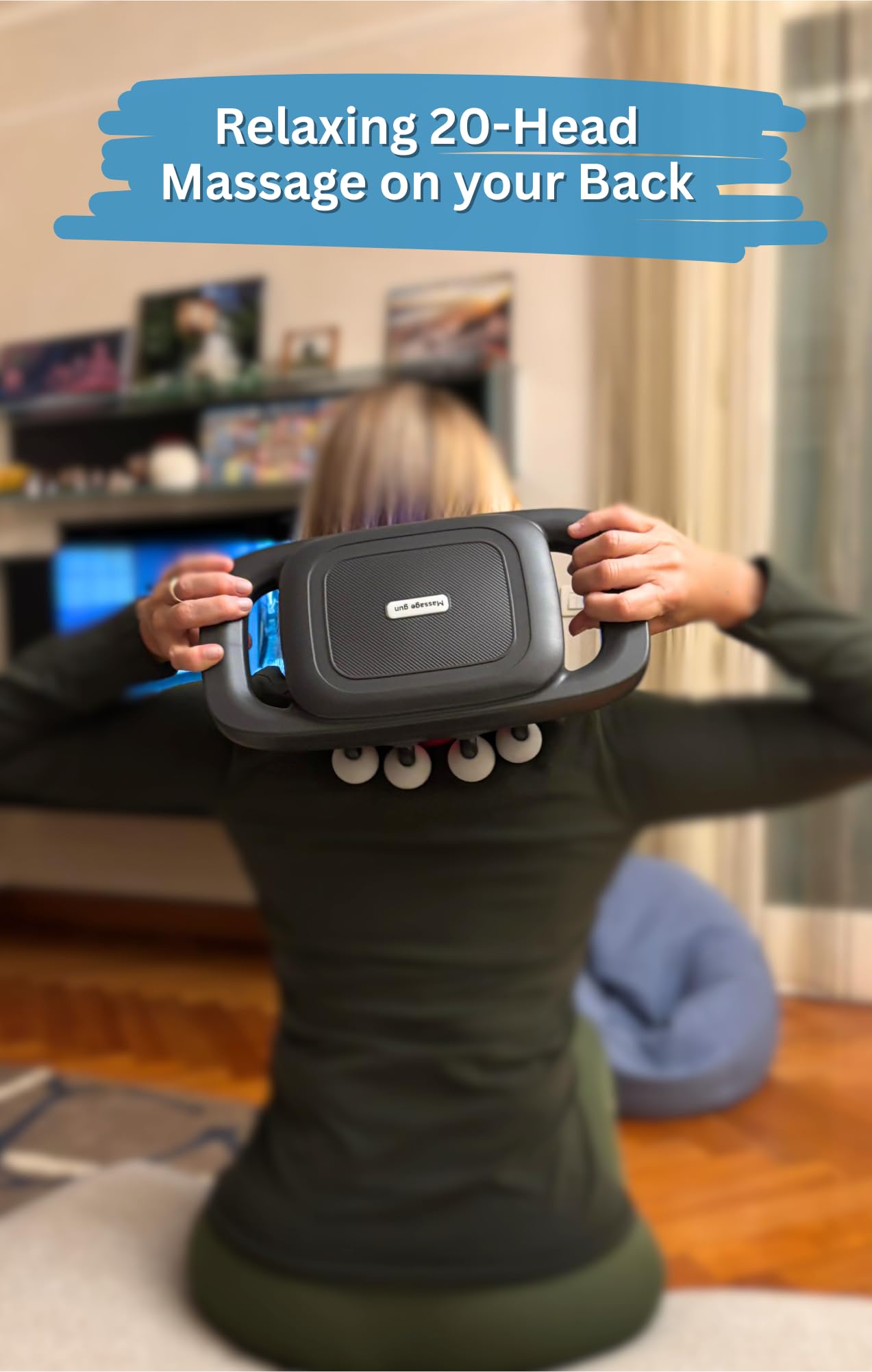 LEVILO 20-head massage gun with ergonomic heads for targeted muscle relief