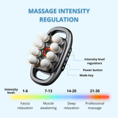 LEVILO 30 speed settings tailor intensity from gentle to deep tissue.
