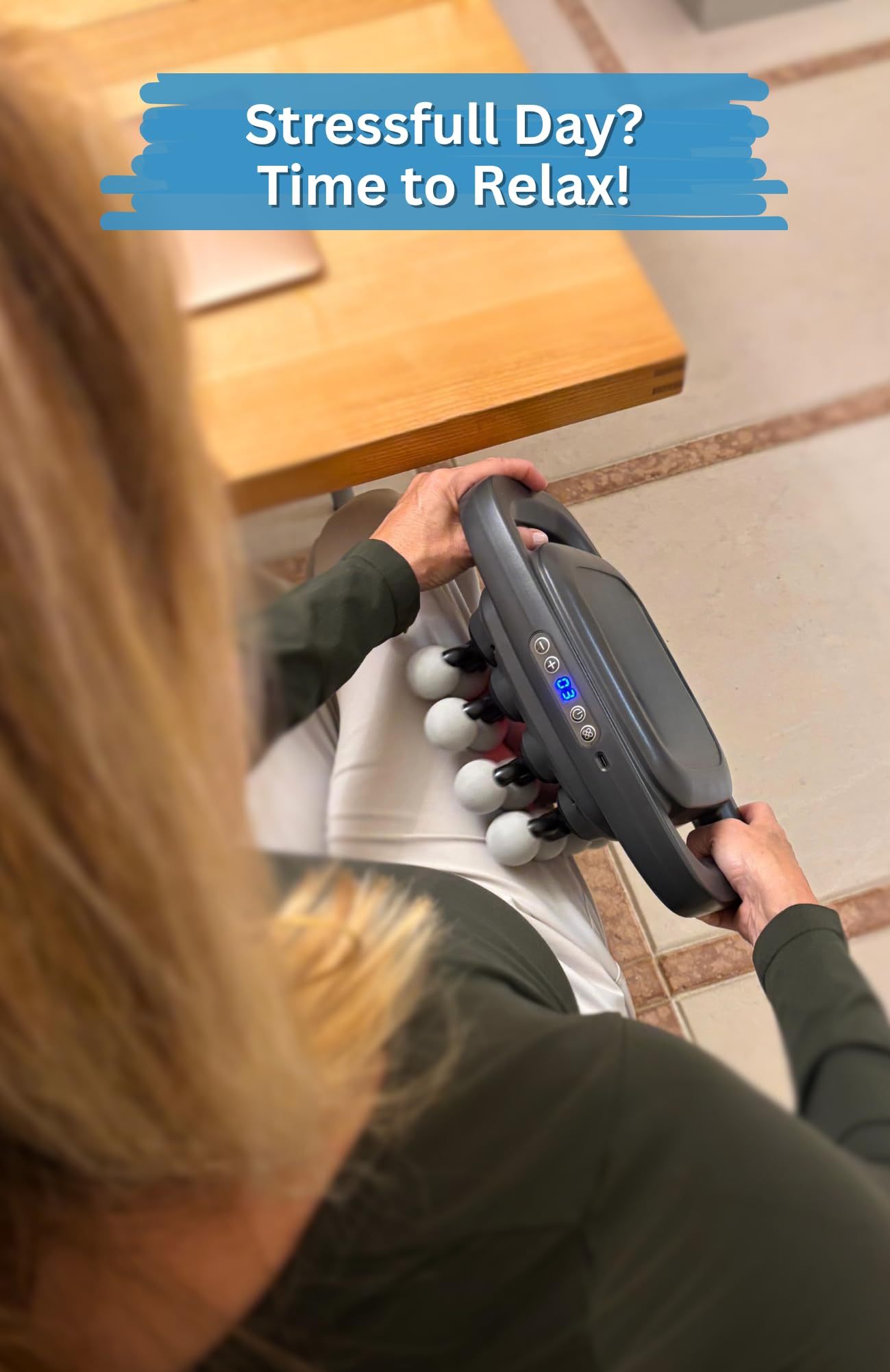 LEVILO shoulder relief with deep percussion therapy and quiet operation.