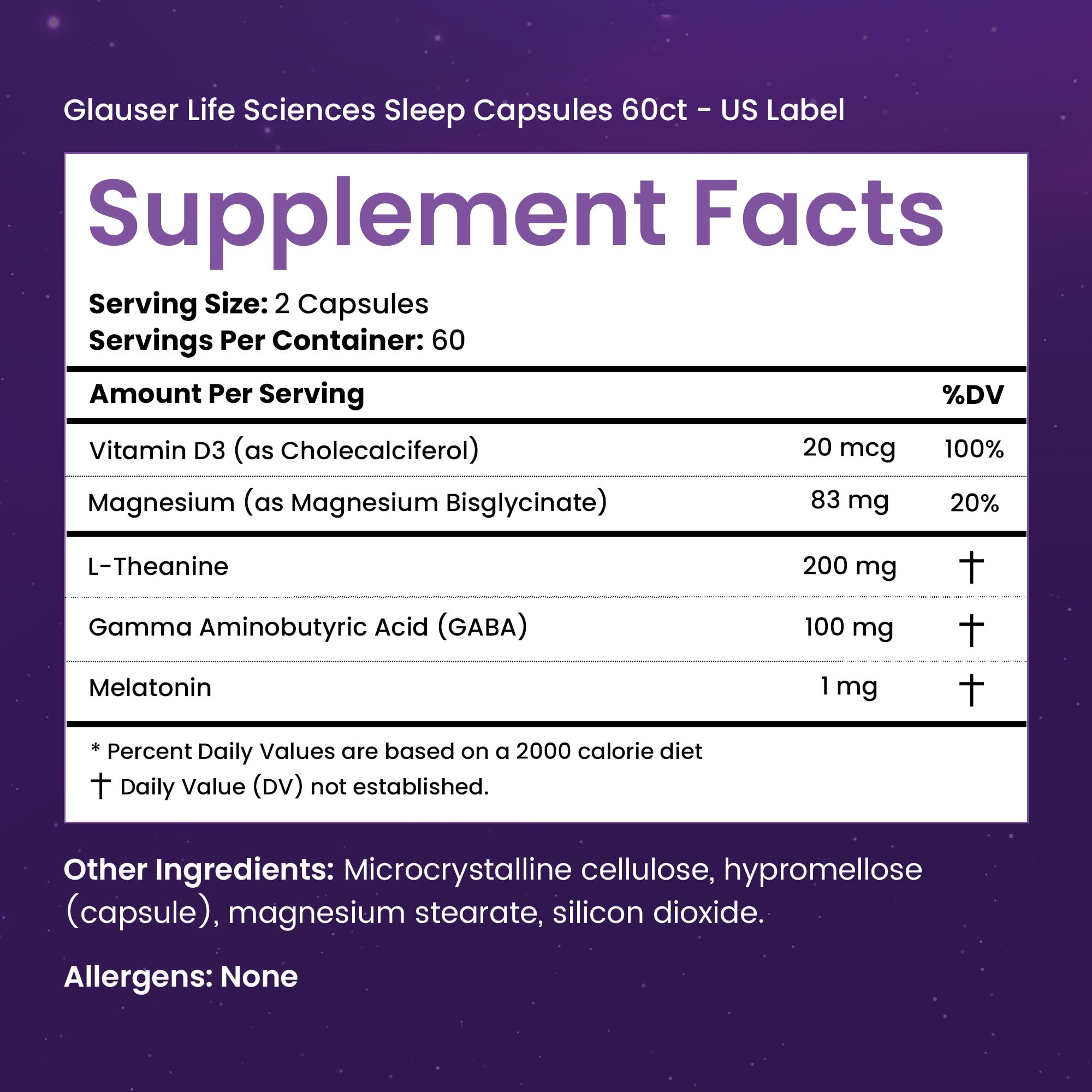 Levium Sleep Formula packaging box emphasizing clean attributes