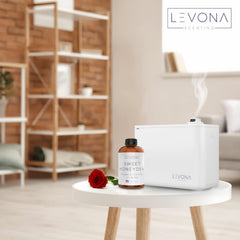 LEVONA SCENT Diffuser neck-fit demonstration for easy swap-in.