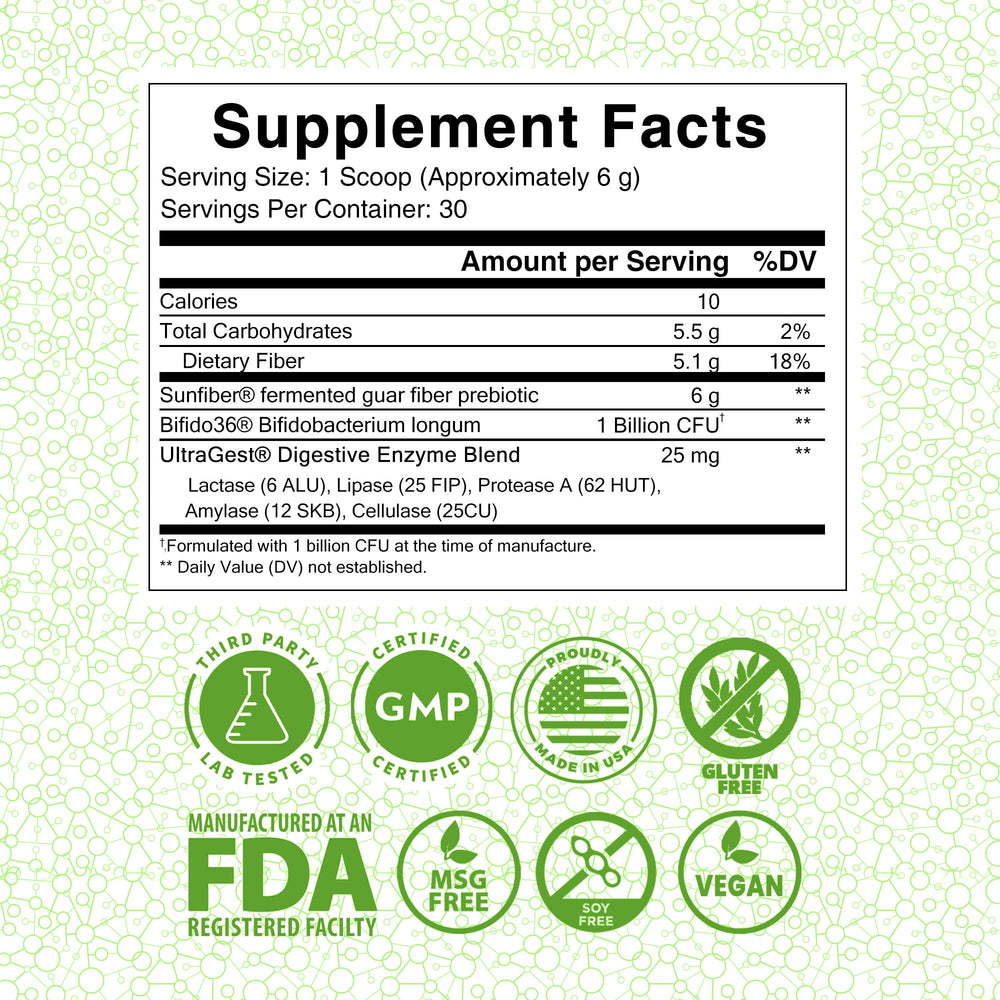 Lewis Labs Healthy Gut label highlights keto friendly, gluten free vegan formula