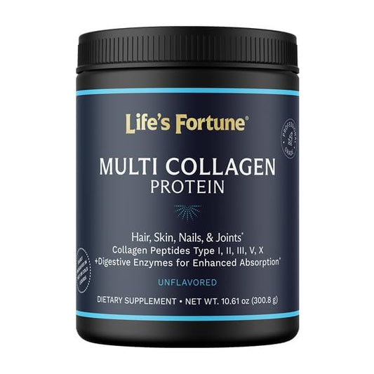 Lewis Labs Multi Collagen bottle close-up highlighting skin, hair, and joint support.