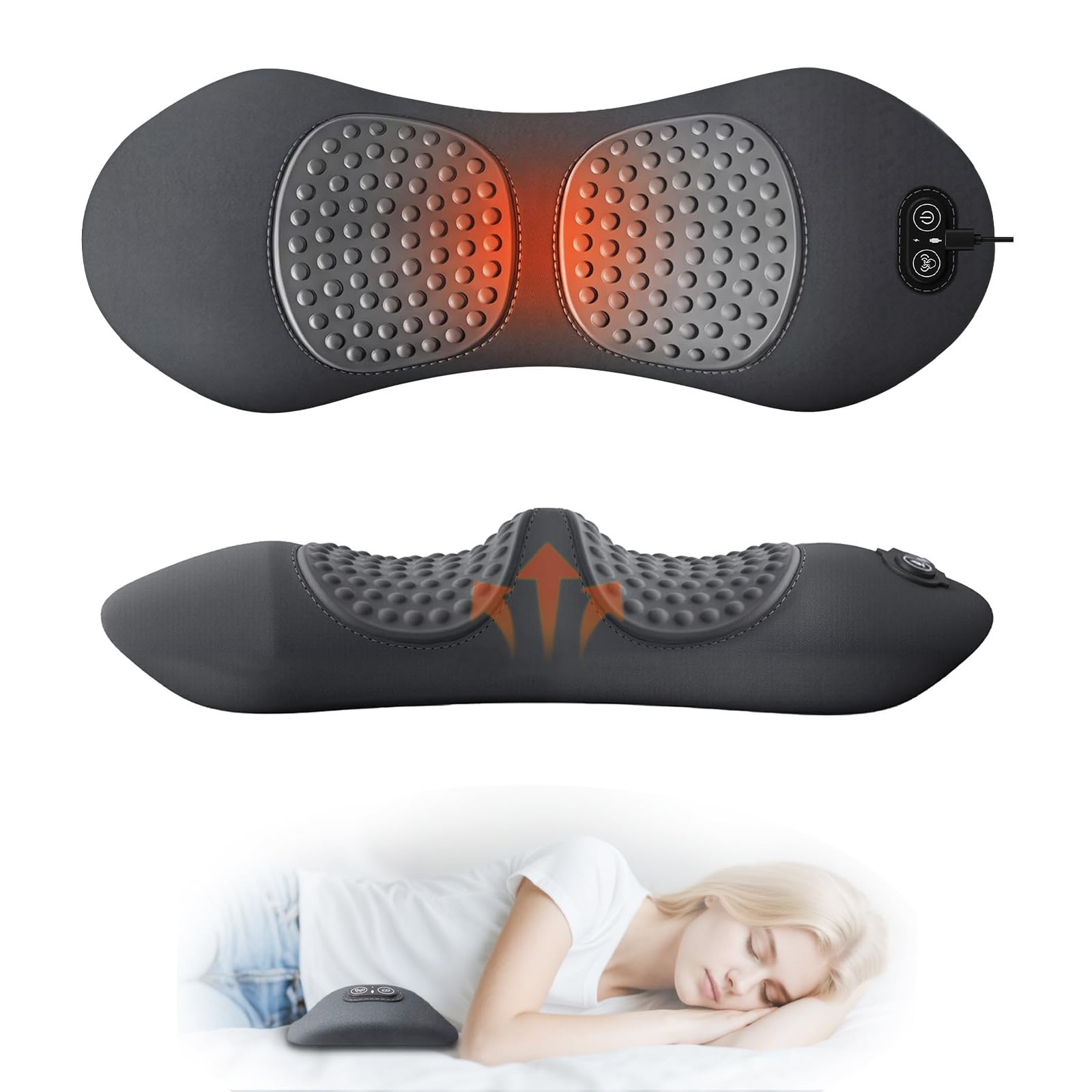 Lewitools 3-in-1 lumbar pillow with heat for soothing relief during rest