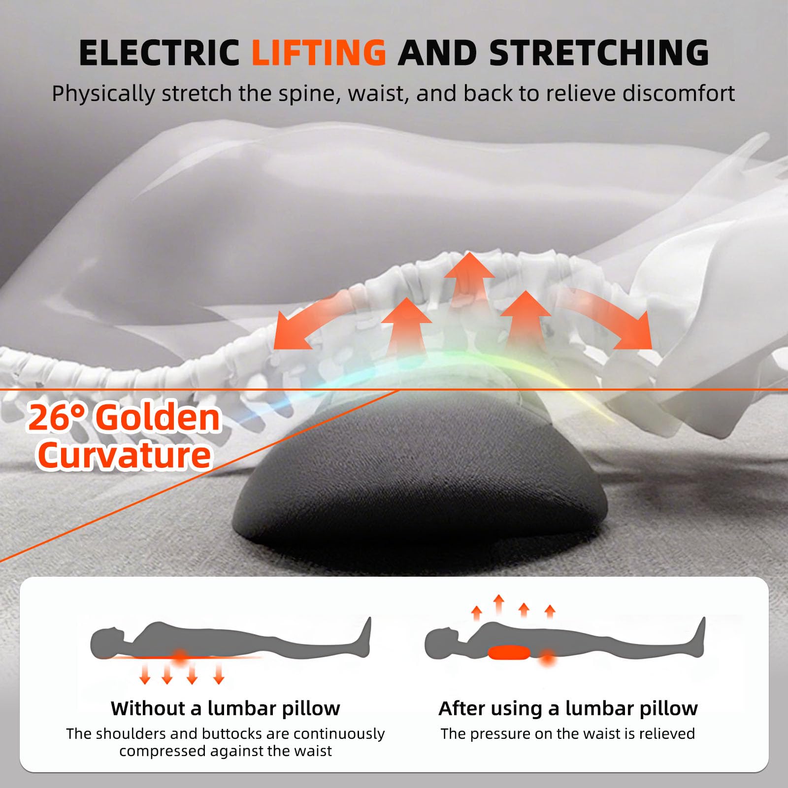 Lewitools ergonomic 135-degree lumbar design provides targeted support