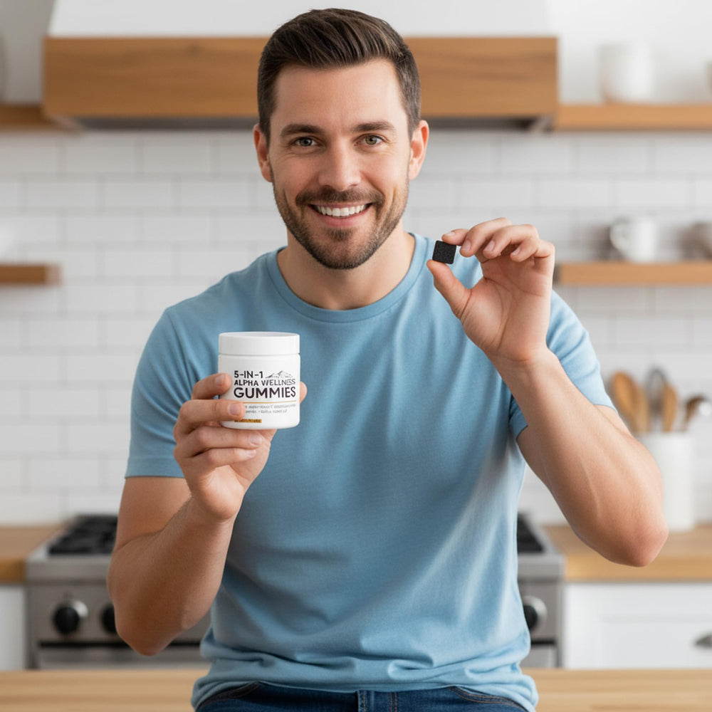 Lexenic daily routine image of gummies suggesting simple health habit.