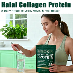 Scoop of Lexenic Halal Collagen Protein Powder for easy daily use and quick mixability.