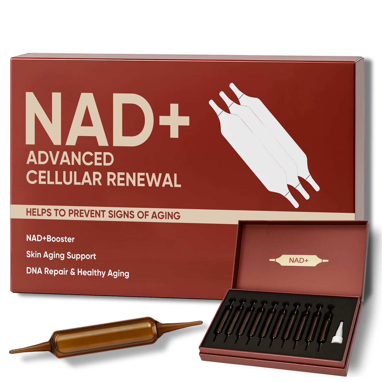 Lexenic NAD+Advanced bottle pour demonstrates quick-absorption energy support