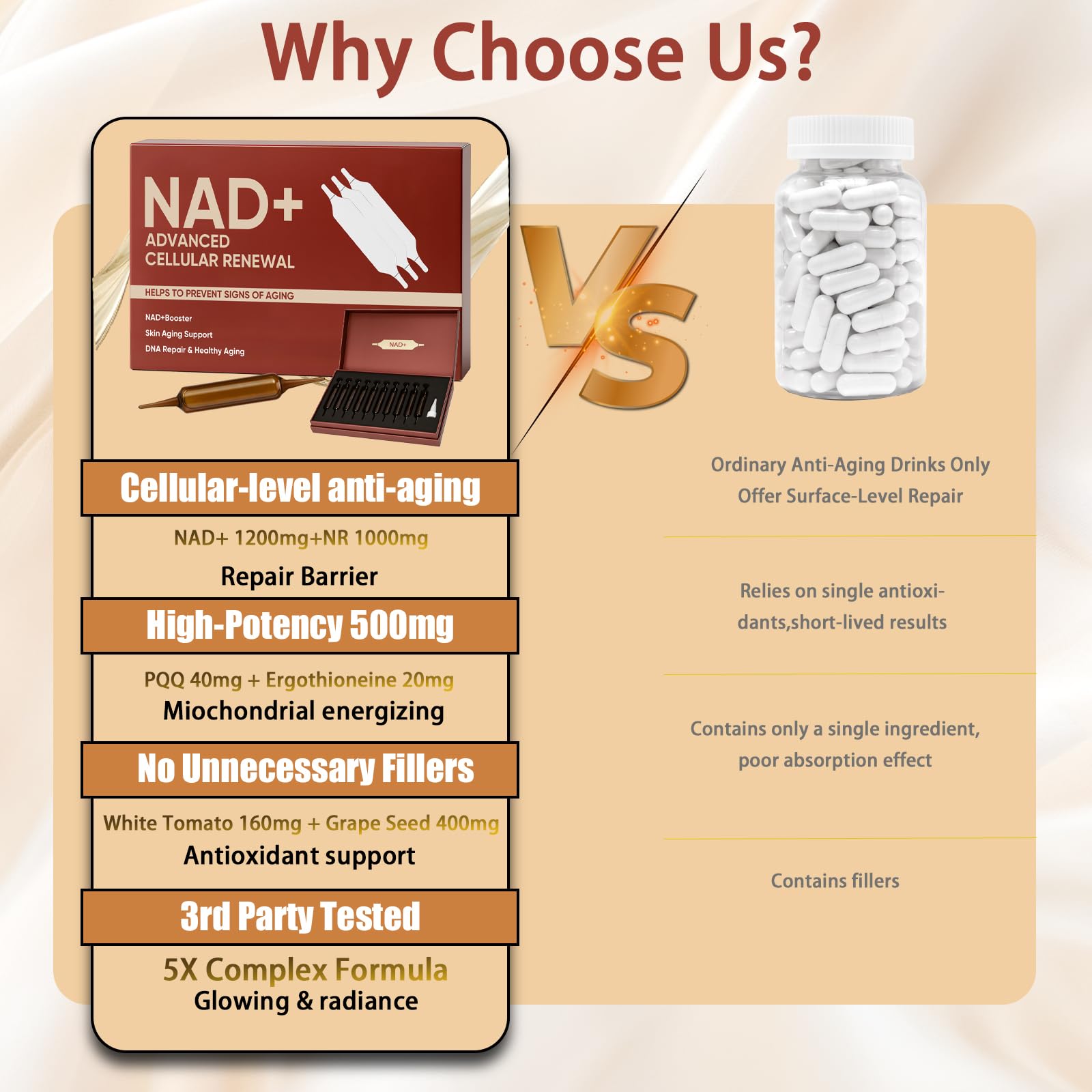 Lexenic NAD+Advanced glass cup ready for a clean energy sip