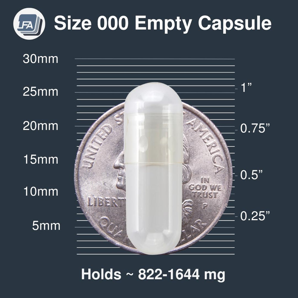 LFA empty capsules with powder visuals, ideal for custom supplement blends.