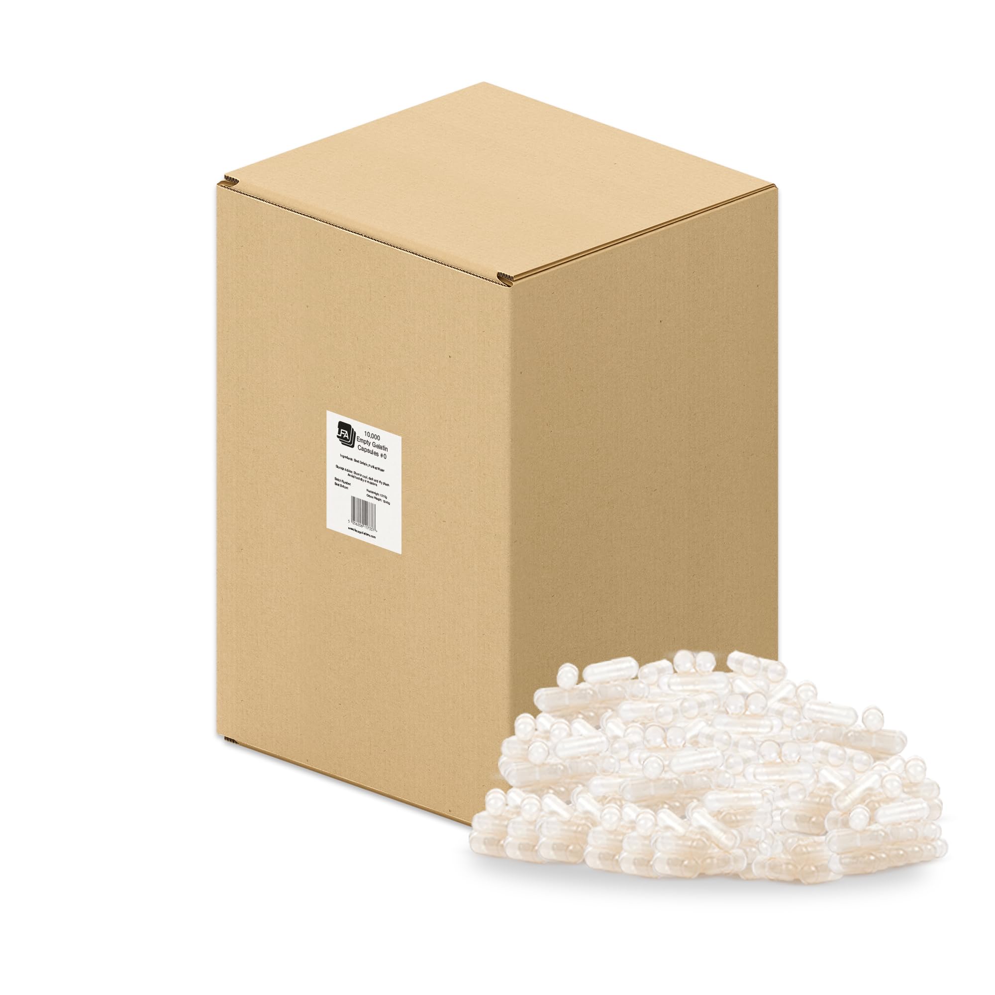 LFA empty capsules size 0 bulk pack for easy formulation