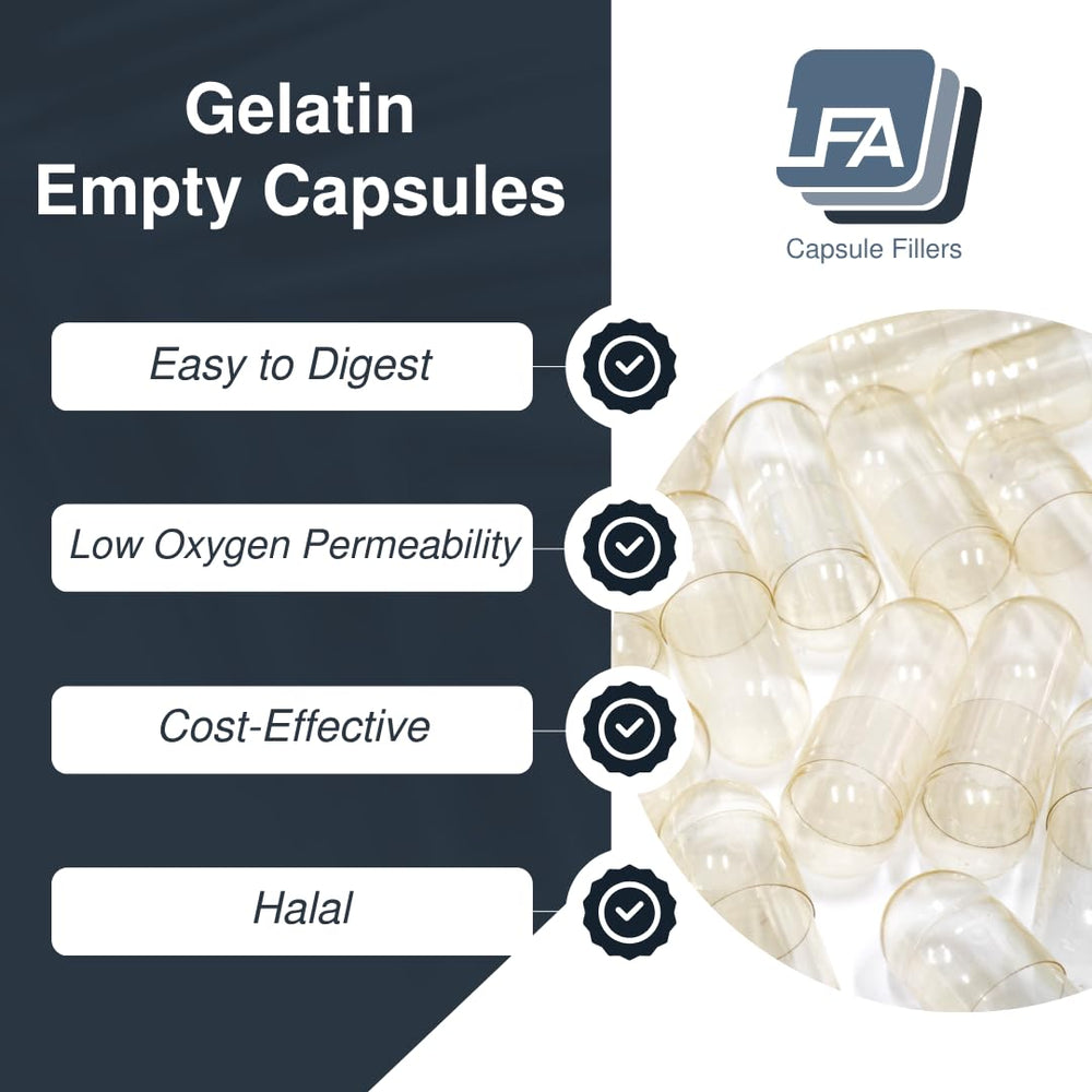 LFA fillable capsules size 0 ready for your chosen ingredients