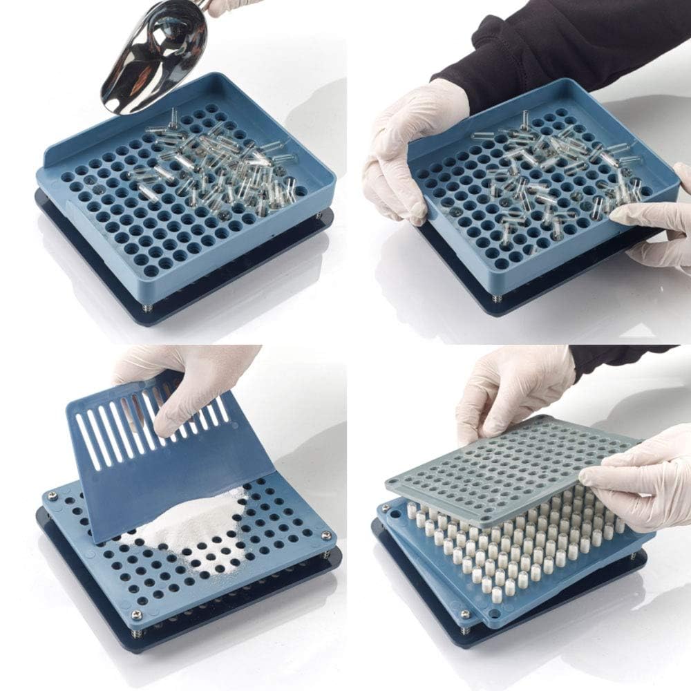 Each capsule holds 540 to 1080 mg depending on powder density.