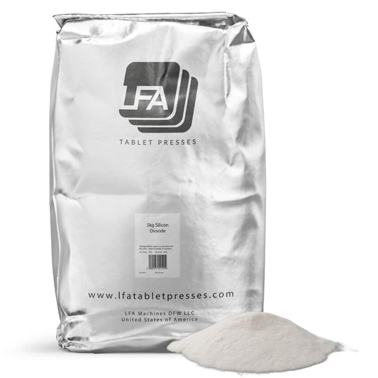 LFA Silicon Dioxide anticaking powder blends smoothly for tablet presses, reducing clumps.