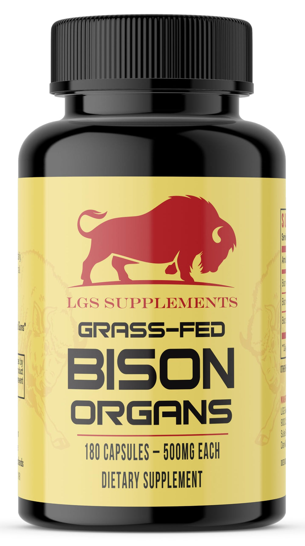 LGS Supplements bison-organ-capsules bottle for daily wellness.