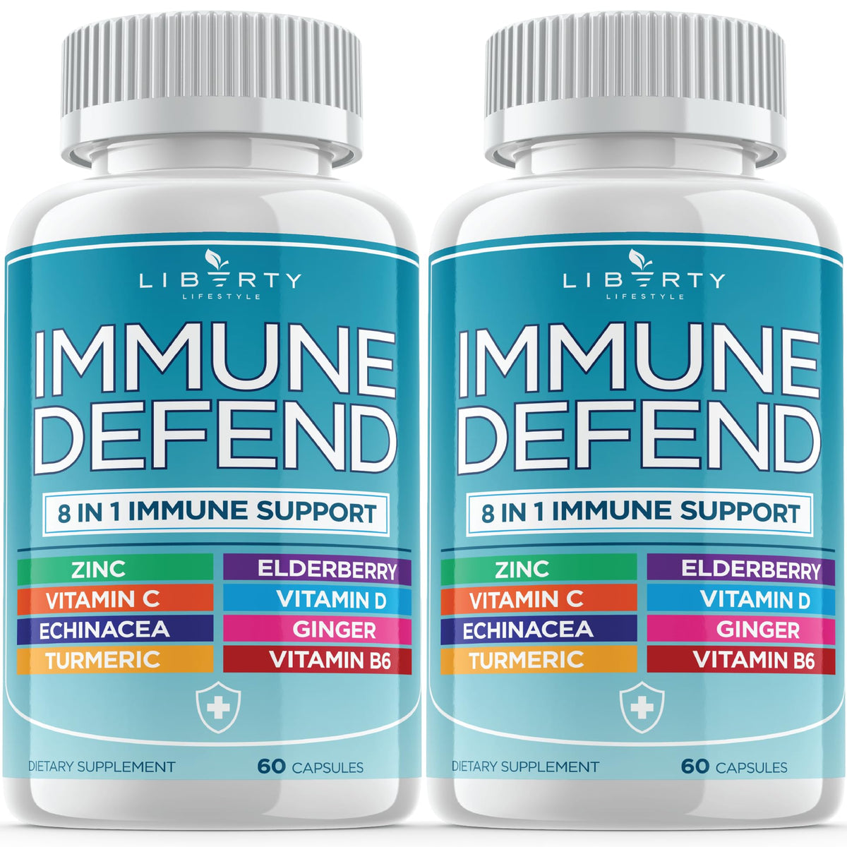 Liberty Lifestyle 8in1 immune bottle for daily support.