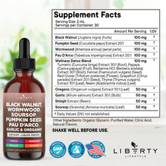 Liberty Lifestyle Defend ingredients label closeup highlights the botanical blend.
