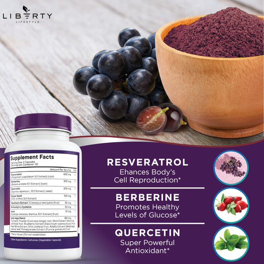 Liberty Lifestyle Noni and Acai capsules for natural energy and antioxidant support