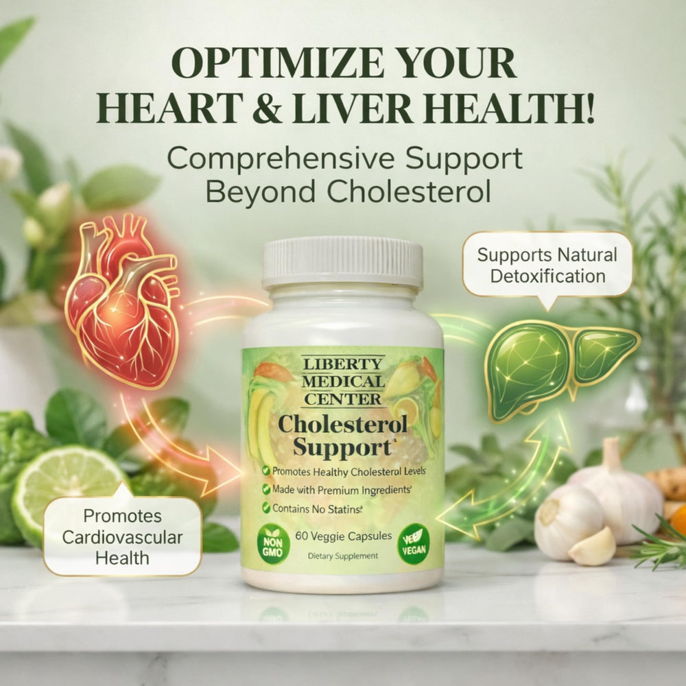 Liberty Medical Center garlic extract capsules highlighting natural heart health support