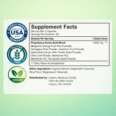 Liberty Medical Center hawthorn fenugreek blend showcasing vascular balance visuals