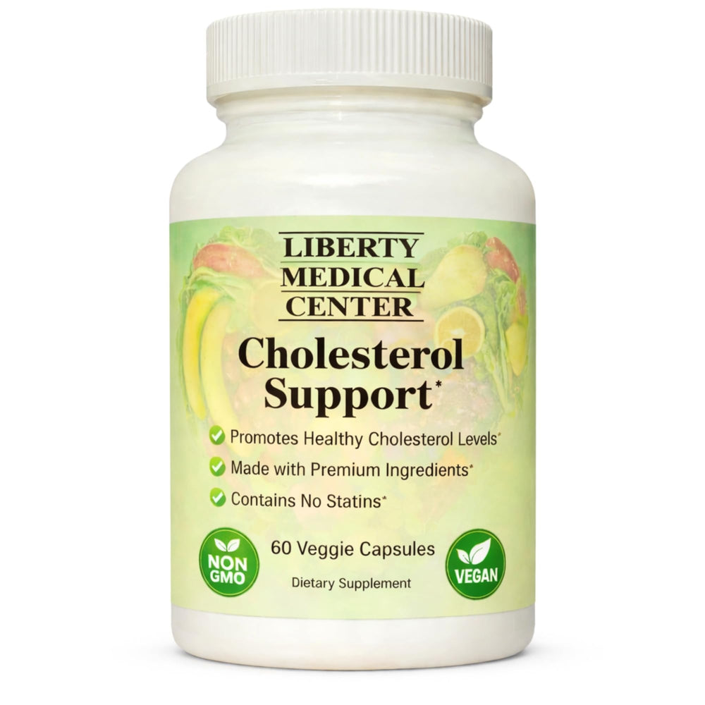 Liberty Medical Center LDL cholesterol bottle showing packaging for heart support