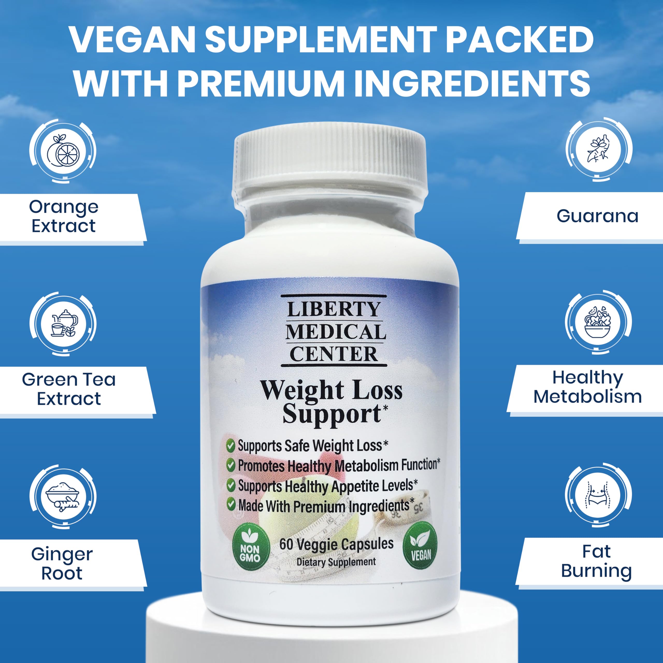 Liberty Medical Center product packaging scene indicating easy daily intake