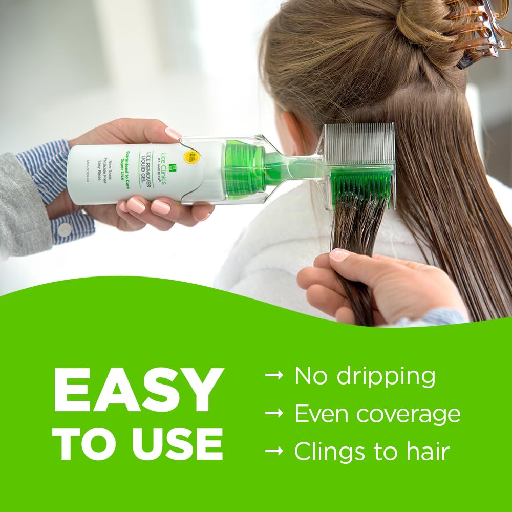 Lice Clinics of America no-mess applicator enables clean, easy application.