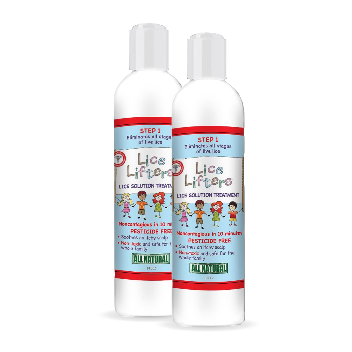 Lice Lifters Solution 8oz bottle for safe at-home lice care.