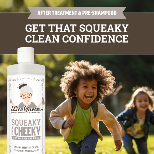 Lice Queen peppermint rosemary scent close-up highlights refreshing aroma for lice care.