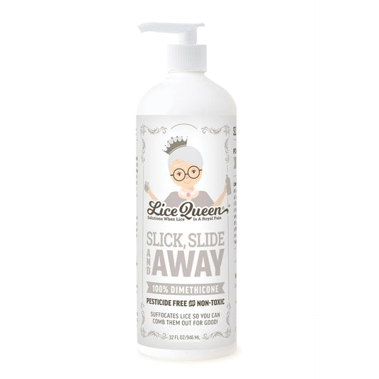 Lice Queen Slick, Slide & Away gel application demonstrates smooth hair coverage.