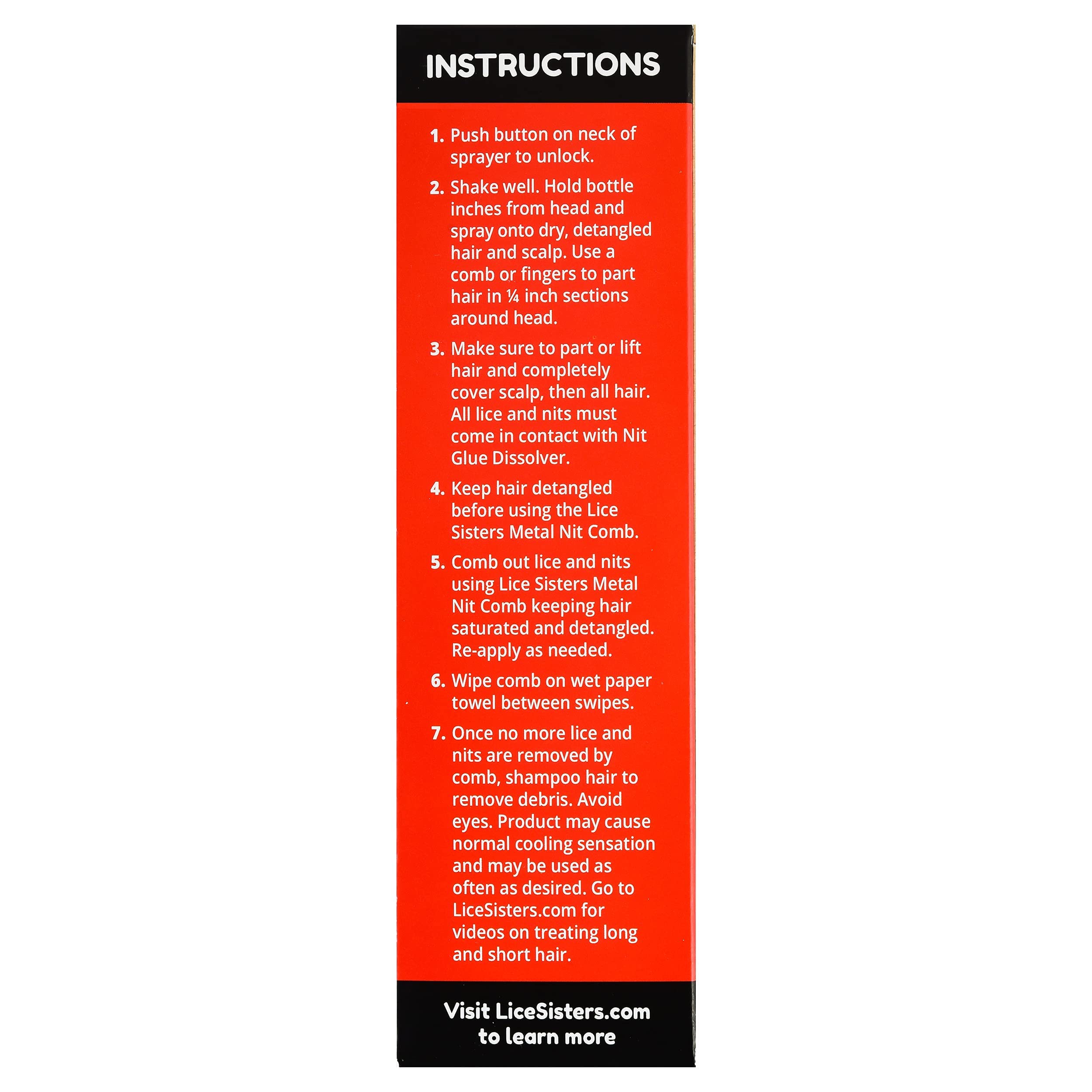 Lice Sisters first-use-guide panel suggests easy setup and safety lock.