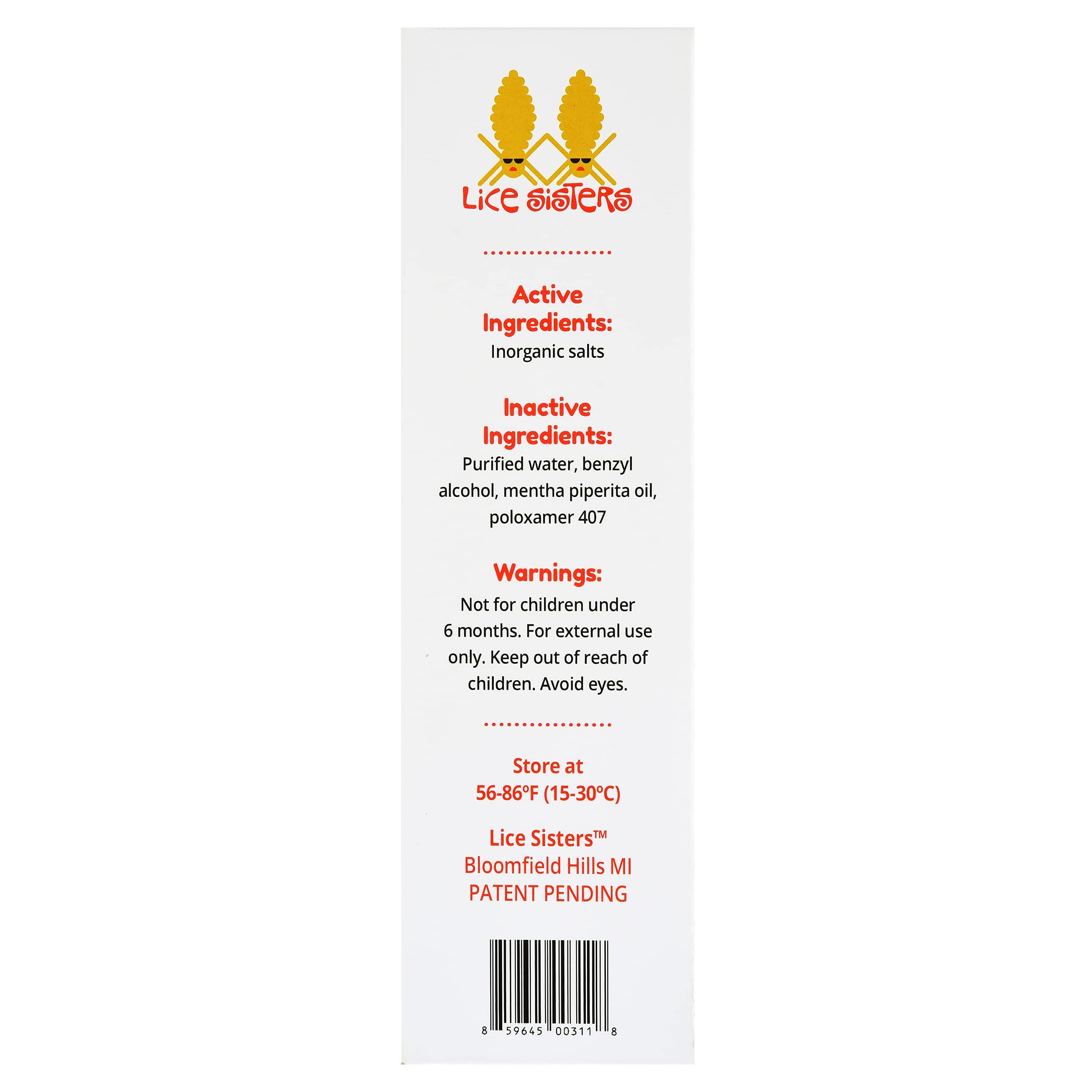Lice Sisters safe-non-toxic-label assures family-friendly use.