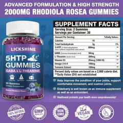 Closeup of Lickshine gummies for calmer evenings and easy nightly routine