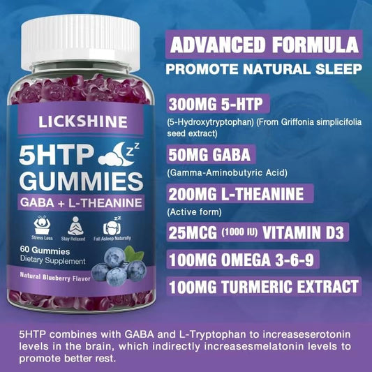 Blueberry bottle pour shot of Lickshine gummies for melatonin-free nights