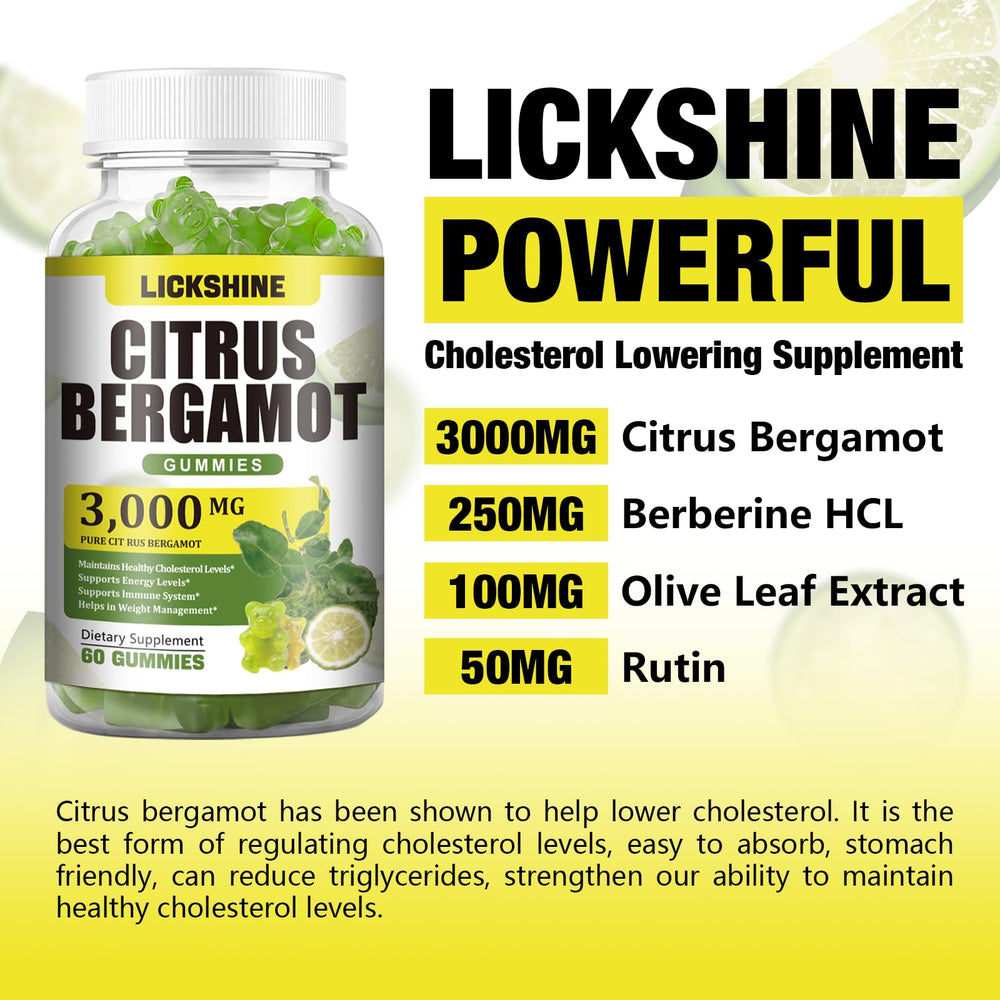 Ingredients panel highlights bergamot extract, berberine, olive leaf, and rutin for immune and digestion support
