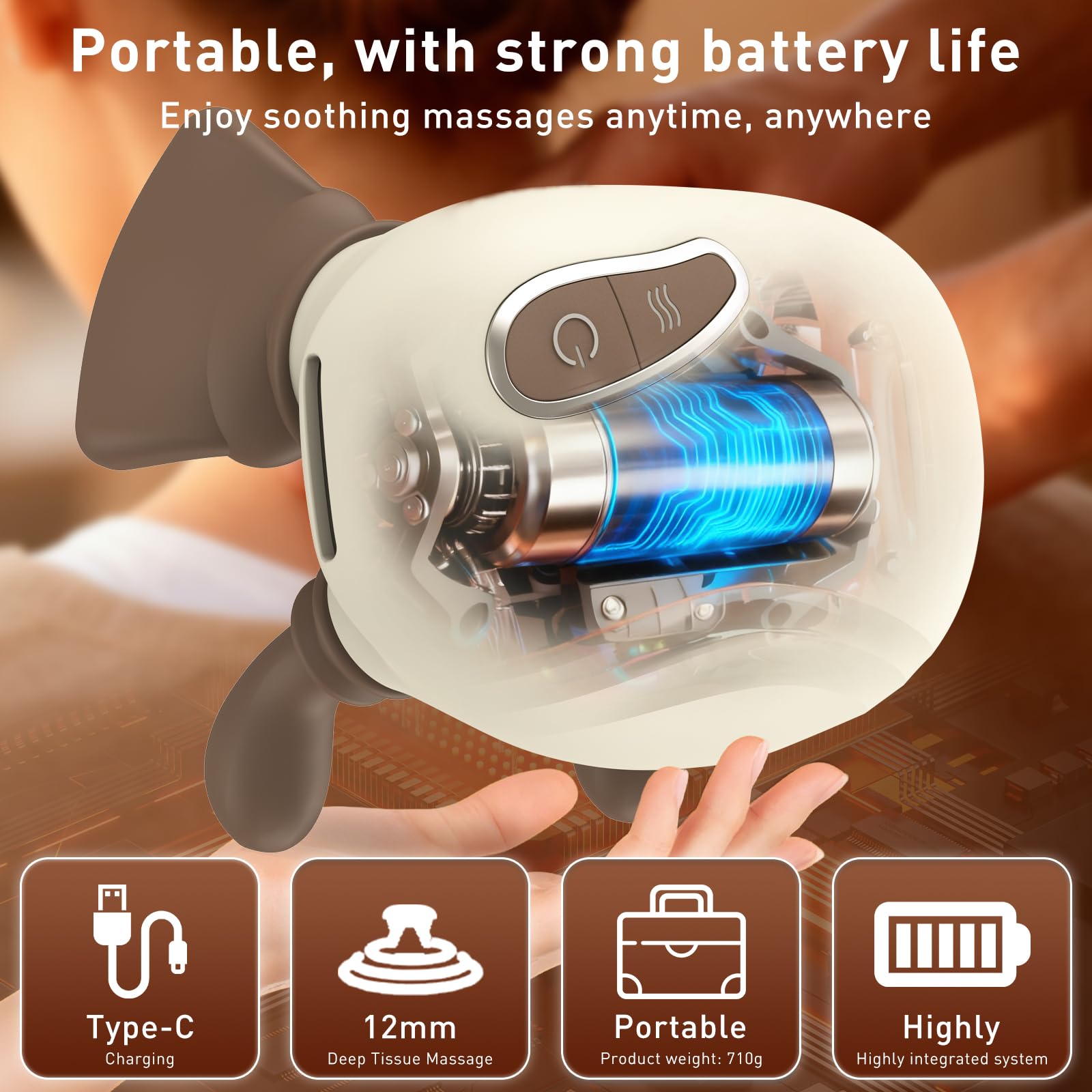 LIDEEYA travel case with massager for organized packing.