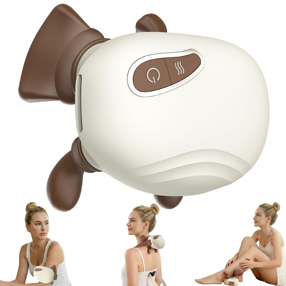 LIDEEYA 4D neck massager front view, compact design for desk breaks.