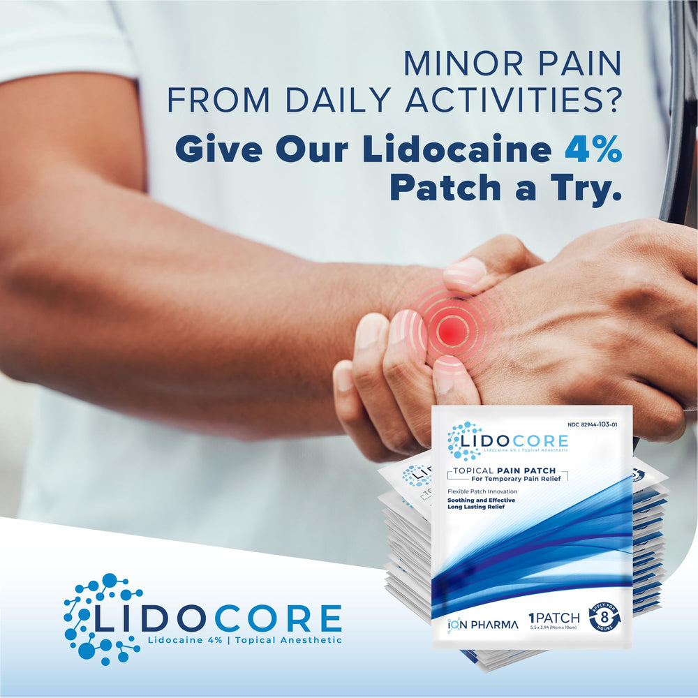 Lidocore extended-pain-relief patch count of 50 offers steady access.