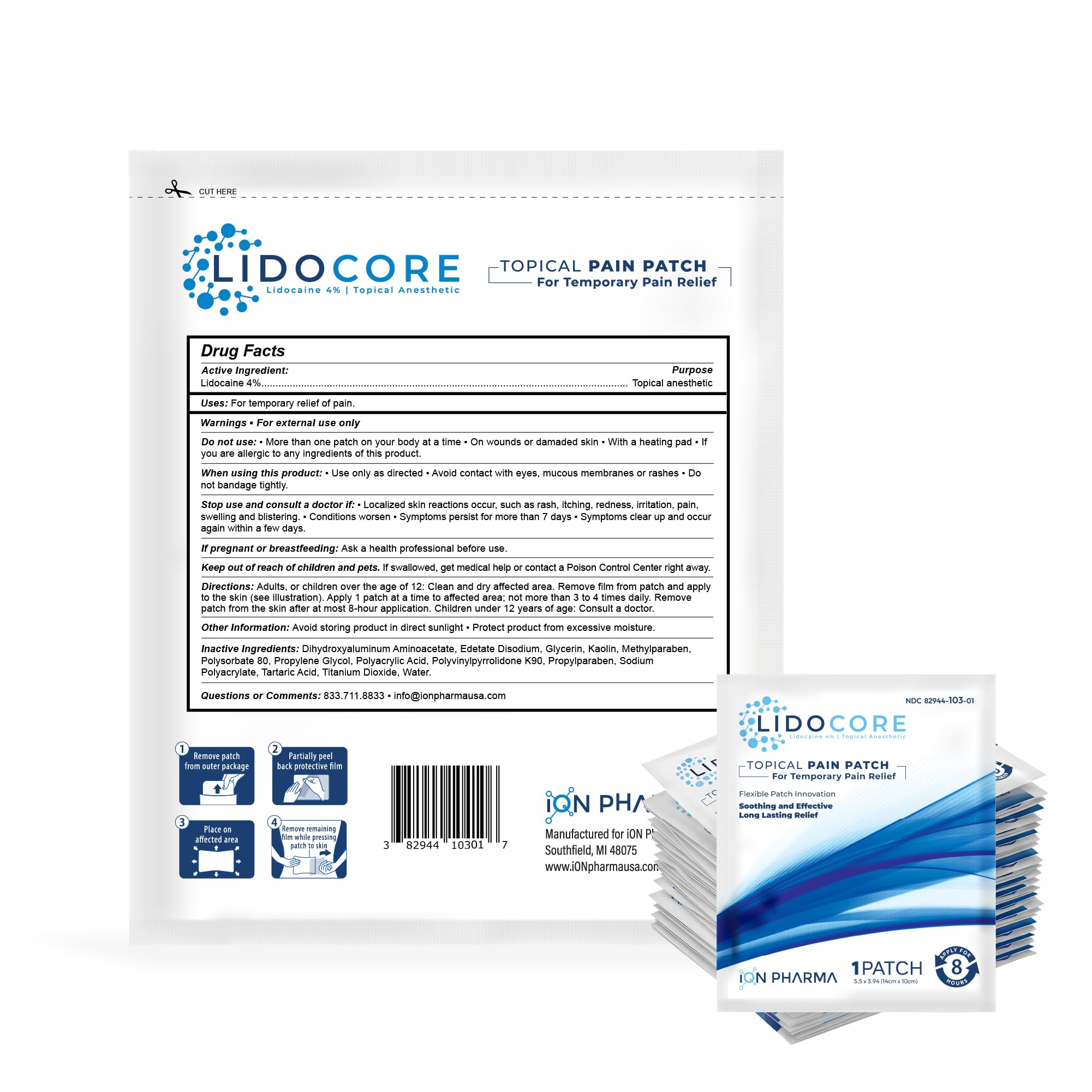 Lidocore patch adhesion strong demonstrates secure wear for daily use.