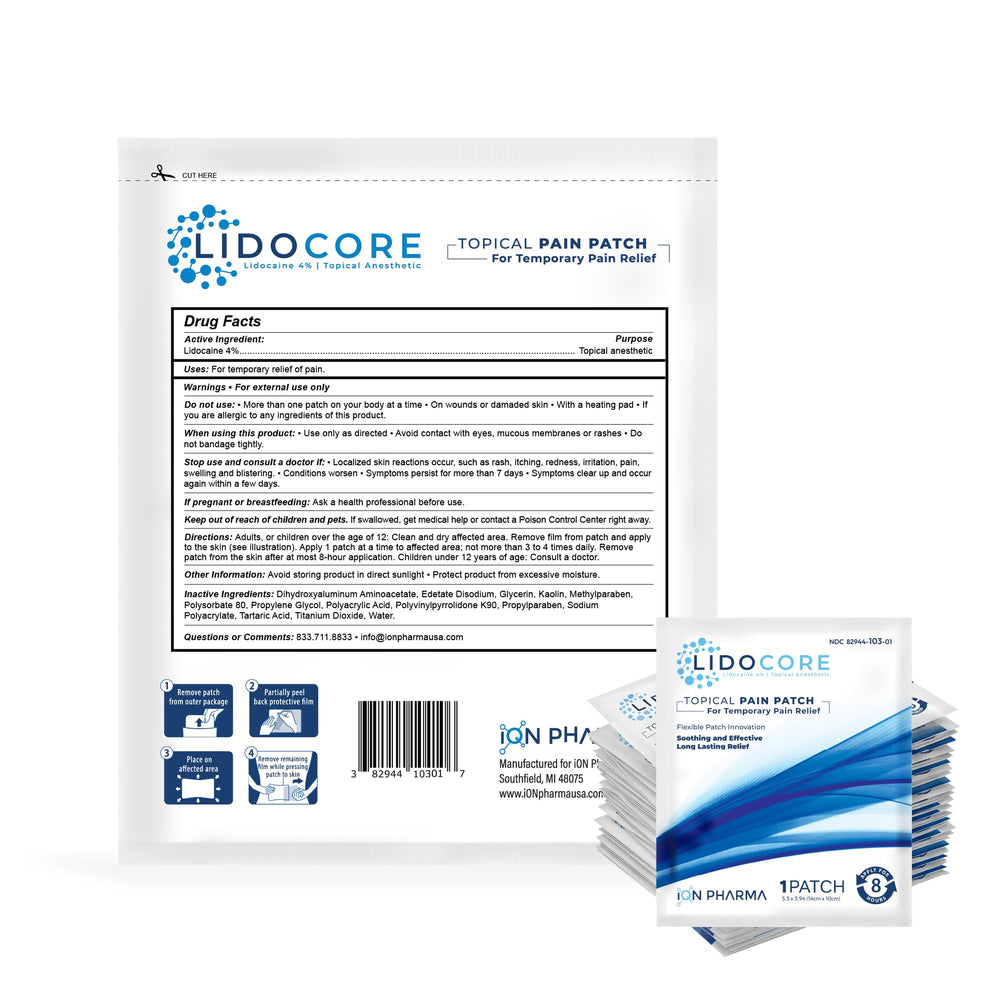 Lidocore patch adhesion strong demonstrates secure wear for daily use.