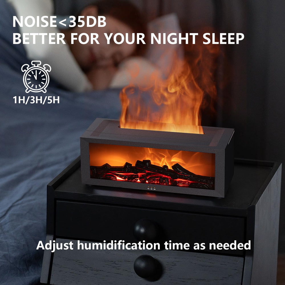 Liexopr Fire Place Aroma Diffuser offers 7-color flame modes for mood setting.