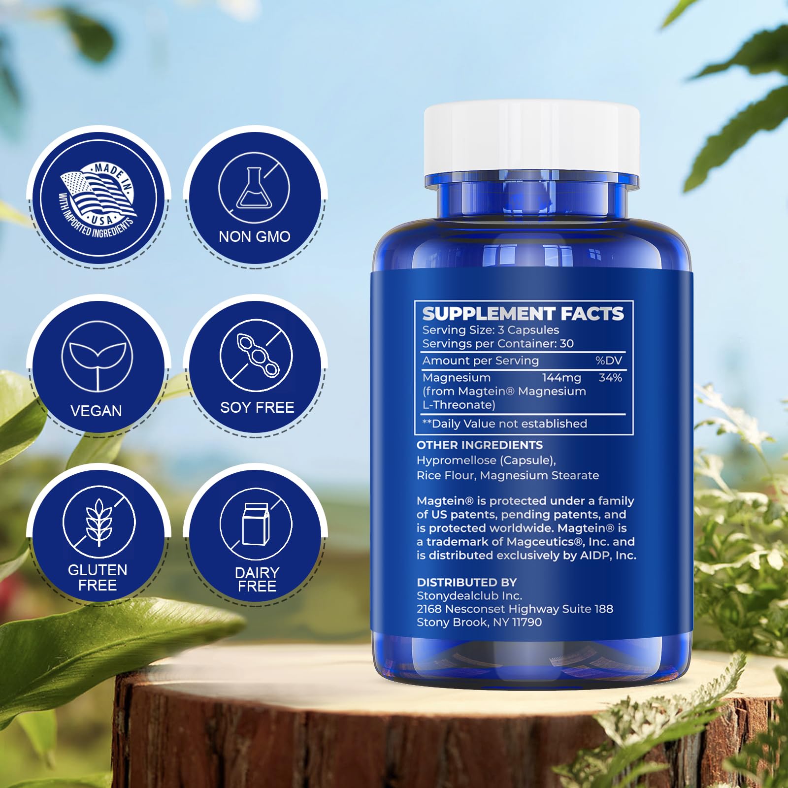 Life Capx Magtein bottle label highlights Magtein magnesium L-threonate ingredients.