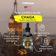 Life Cykel chaga tincture drops ready for daily immune-support routine.