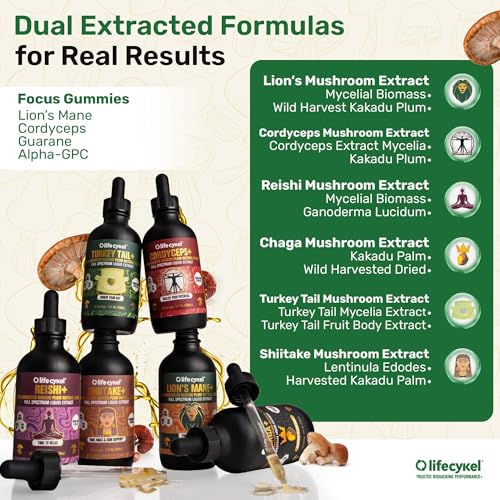 Life Cykel mushroom liquid drops for flexible dosing.
