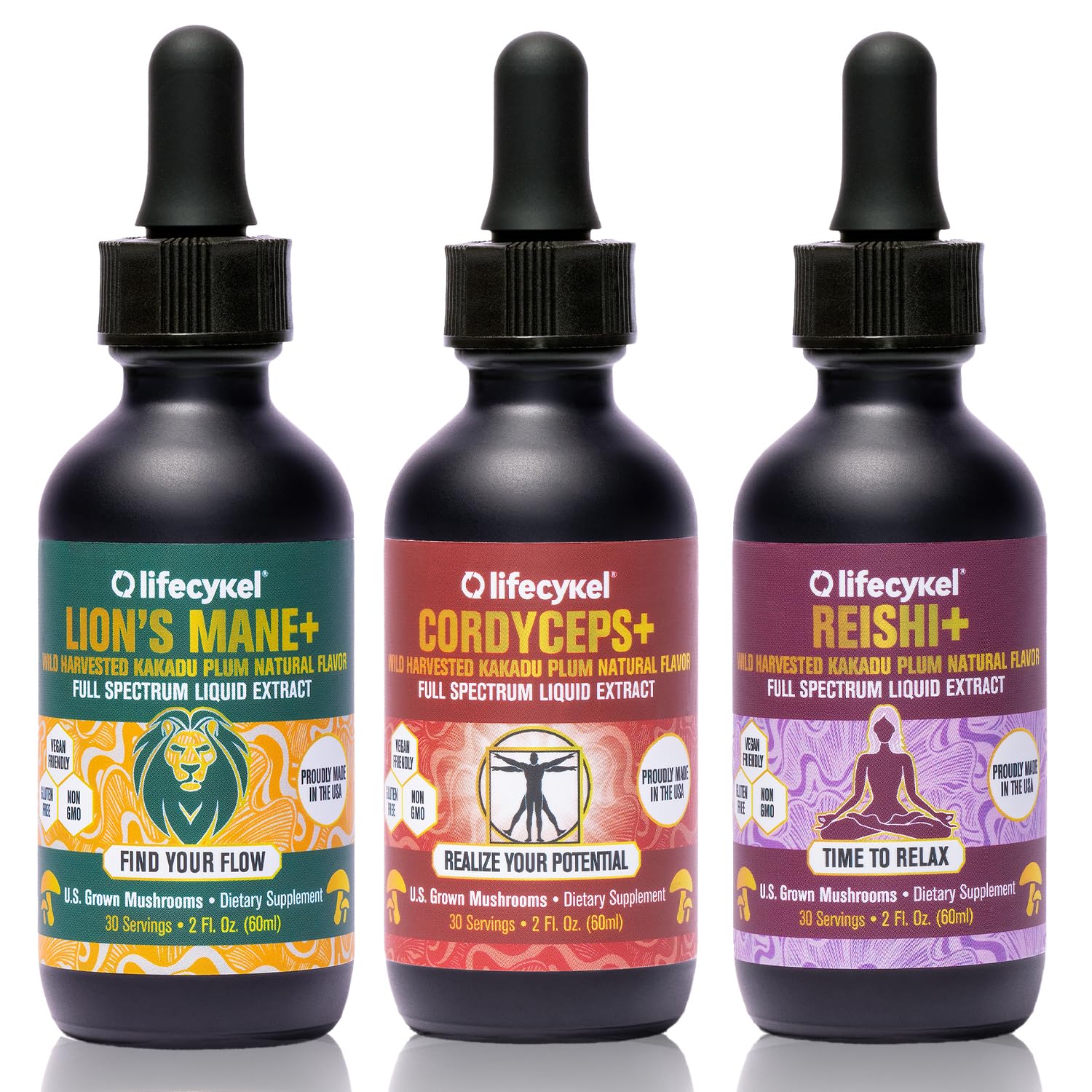 Life Cykel Professional Athletes Pack Cordyceps tincture bottle pour supports energy and stamina
