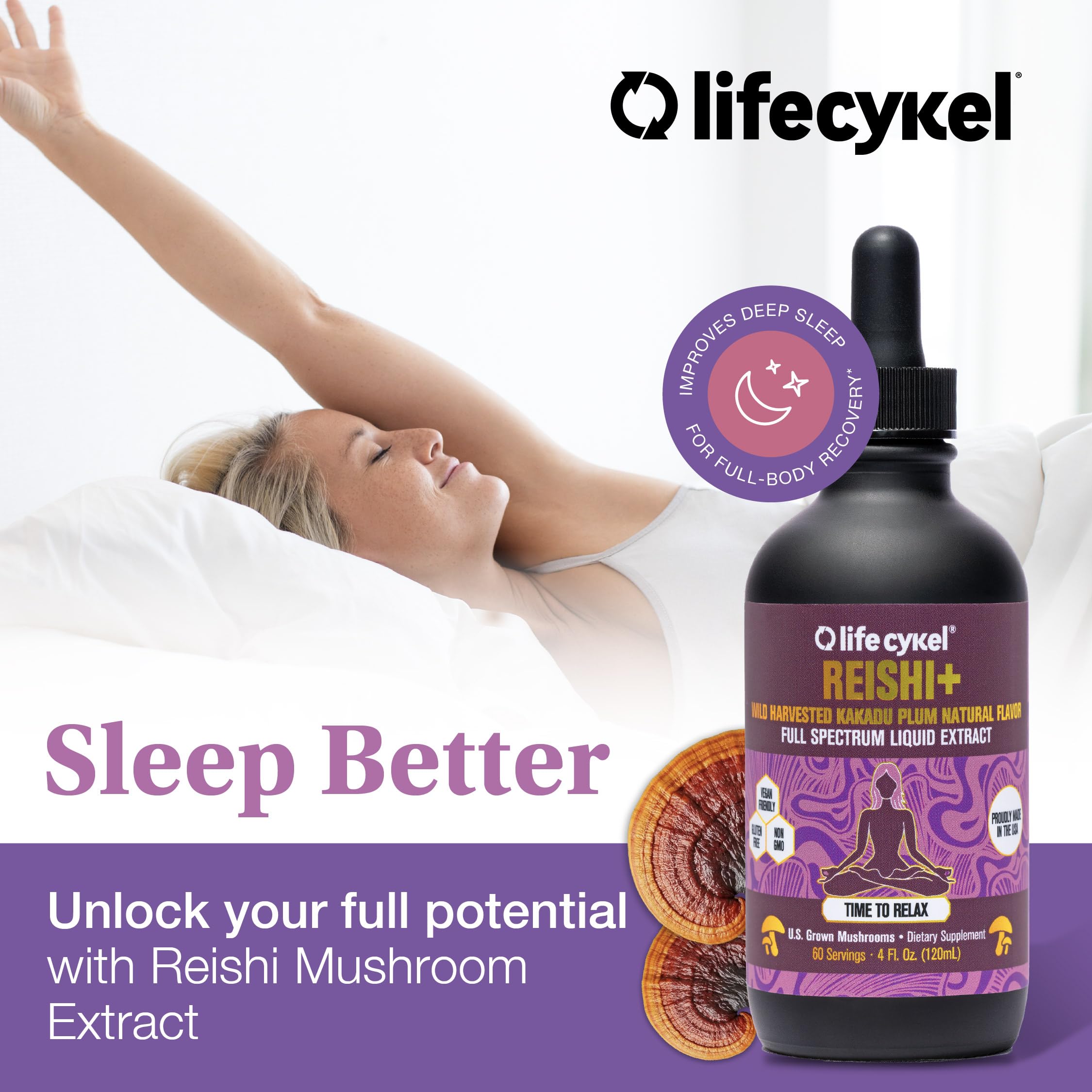 Life Cykel Reishi Kakadu Plum drops ready to add to tea for daily vitality.