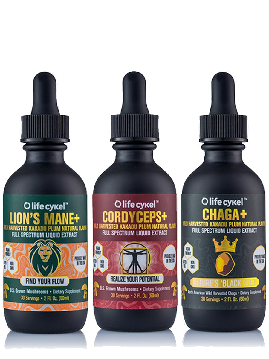 Life Cykel This is It Pack bottle shows a full-spectrum mushroom blend for daily vitality.