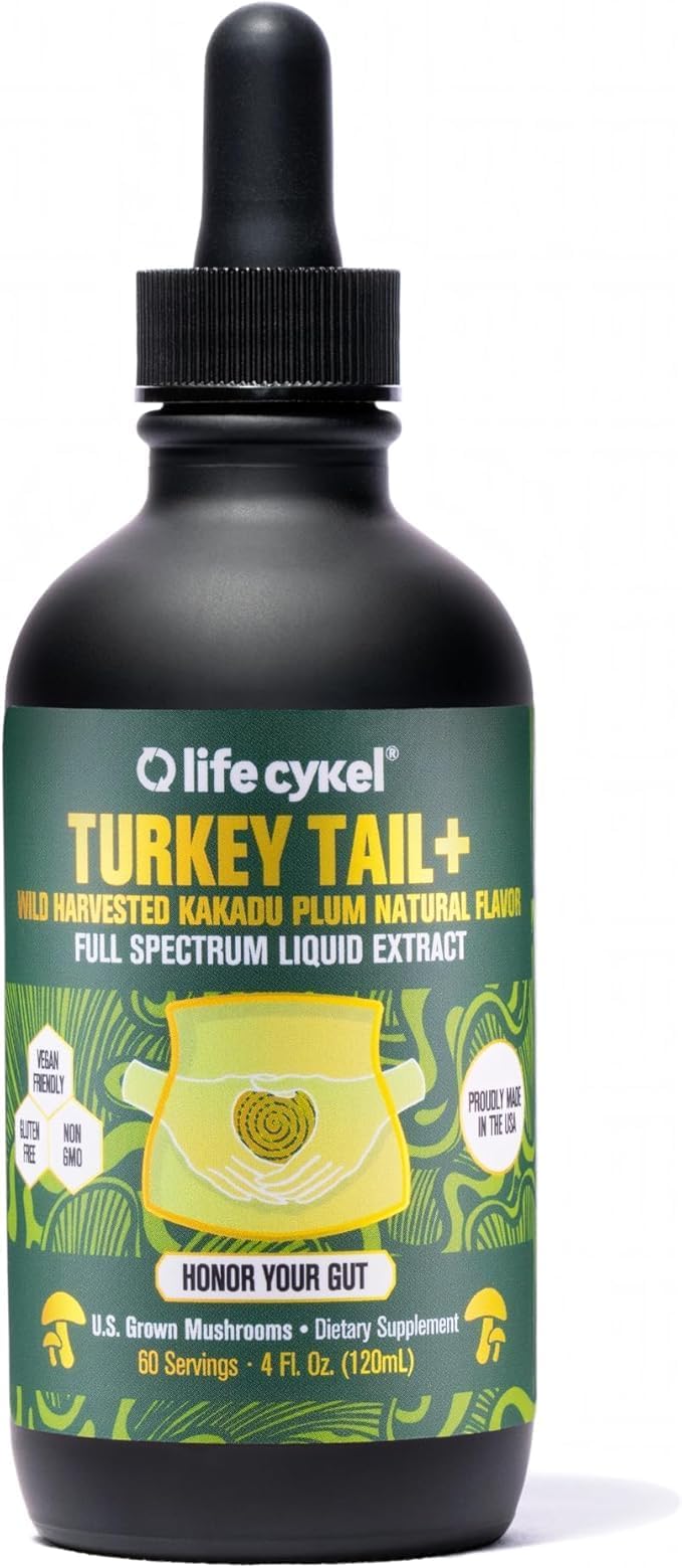 Life Cykel Turkey Tail Mushroom liquid bottle ready for daily immune-friendly routine