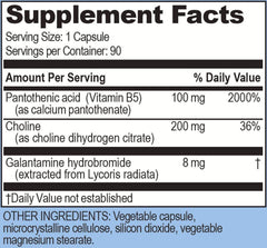 Life Enhancement GalantaMind capsules on white background for improved focus.